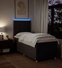 Boxspringbett mit Matratze Dunkelbraun 90x200 cm Stoff