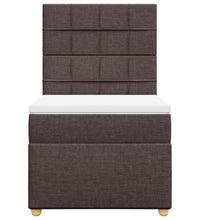 Boxspringbett mit Matratze Dunkelbraun 90x200 cm Stoff