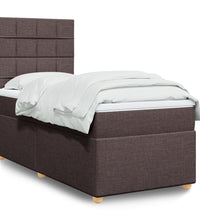 Boxspringbett mit Matratze Dunkelbraun 90x200 cm Stoff