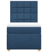 Boxspringbett mit Matratze Blau 90x200 cm Stoff