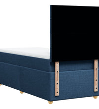 Boxspringbett mit Matratze Blau 90x200 cm Stoff
