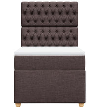Boxspringbett mit Matratze Dunkelbraun 90x200 cm Stoff
