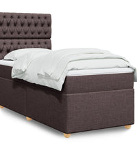 Boxspringbett mit Matratze Dunkelbraun 90x200 cm Stoff
