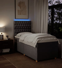 Boxspringbett mit Matratze Taupe 90x200 cm Stoff