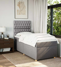 Boxspringbett mit Matratze Taupe 90x200 cm Stoff