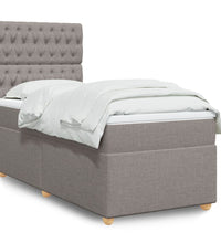 Boxspringbett mit Matratze Taupe 90x200 cm Stoff