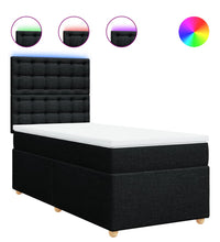 Boxspringbett mit Matratze Schwarz 90x200 cm Stoff