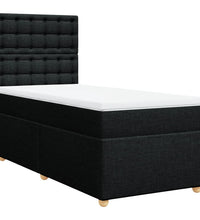 Boxspringbett mit Matratze Schwarz 90x200 cm Stoff