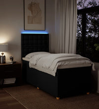 Boxspringbett mit Matratze Schwarz 90x200 cm Stoff