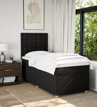 Boxspringbett mit Matratze Schwarz 90x200 cm Stoff