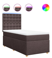 Boxspringbett mit Matratze Dunkelbraun 90x200 cm Stoff