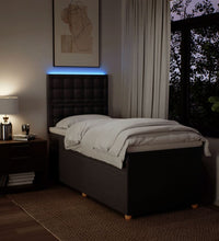 Boxspringbett mit Matratze Dunkelbraun 90x200 cm Stoff