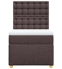Boxspringbett mit Matratze Dunkelbraun 90x200 cm Stoff
