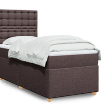 Boxspringbett mit Matratze Dunkelbraun 90x200 cm Stoff