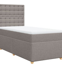 Boxspringbett mit Matratze Taupe 90x200 cm Stoff