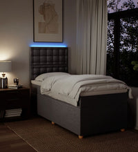 Boxspringbett mit Matratze Taupe 90x200 cm Stoff