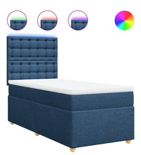 Boxspringbett mit Matratze Blau 90x200 cm Stoff