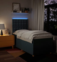 Boxspringbett mit Matratze Blau 90x200 cm Stoff