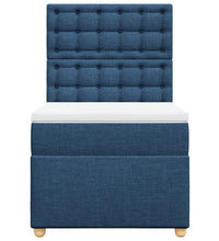 Boxspringbett mit Matratze Blau 90x200 cm Stoff