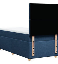 Boxspringbett mit Matratze Blau 90x200 cm Stoff