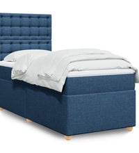 Boxspringbett mit Matratze Blau 90x200 cm Stoff