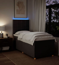 Boxspringbett mit Matratze Dunkelbraun 100x200 cm Stoff