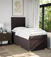 Boxspringbett mit Matratze Dunkelbraun 100x200 cm Stoff