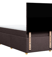 Boxspringbett mit Matratze Dunkelbraun 100x200 cm Stoff