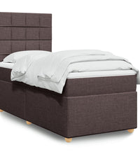 Boxspringbett mit Matratze Dunkelbraun 100x200 cm Stoff