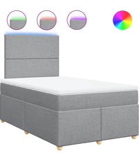 Boxspringbett mit Matratze Hellgrau 120x190 cm Stoff