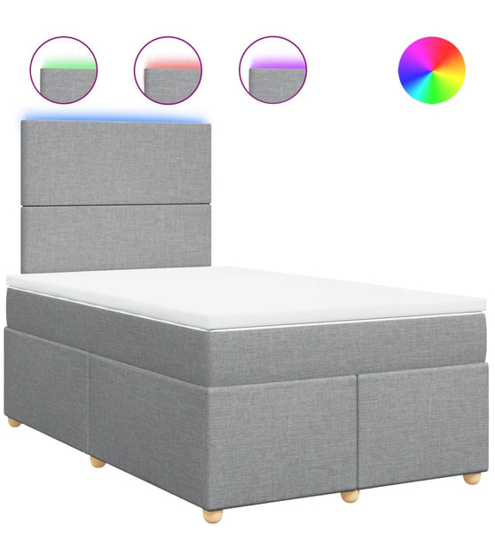 Boxspringbett mit Matratze Hellgrau 120x190 cm Stoff