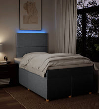 Boxspringbett mit Matratze Hellgrau 120x190 cm Stoff
