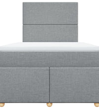 Boxspringbett mit Matratze Hellgrau 120x190 cm Stoff