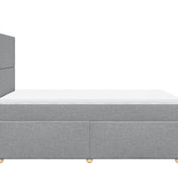 Boxspringbett mit Matratze Hellgrau 120x190 cm Stoff