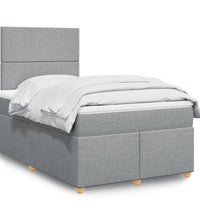 Boxspringbett mit Matratze Hellgrau 120x190 cm Stoff