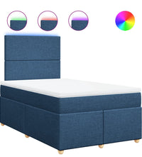 Boxspringbett mit Matratze Blau 120x190 cm Stoff