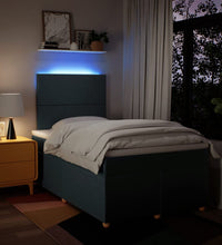 Boxspringbett mit Matratze Blau 120x190 cm Stoff