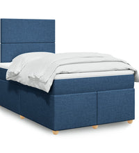 Boxspringbett mit Matratze Blau 120x190 cm Stoff