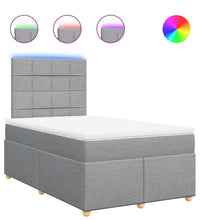 Boxspringbett mit Matratze Hellgrau 120x190 cm Stoff