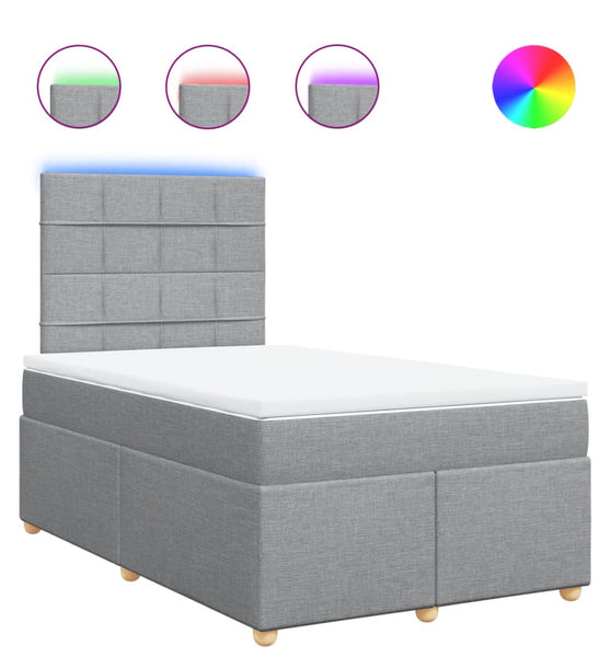 Boxspringbett mit Matratze Hellgrau 120x190 cm Stoff