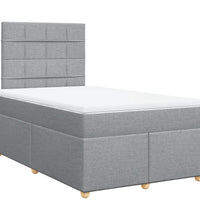 Boxspringbett mit Matratze Hellgrau 120x190 cm Stoff