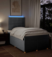 Boxspringbett mit Matratze Hellgrau 120x190 cm Stoff