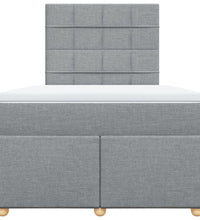 Boxspringbett mit Matratze Hellgrau 120x190 cm Stoff