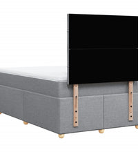 Boxspringbett mit Matratze Hellgrau 120x190 cm Stoff