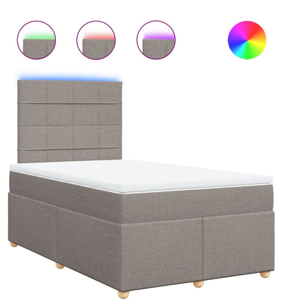 Boxspringbett mit Matratze Taupe 120x190 cm Stoff