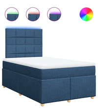 Boxspringbett mit Matratze Blau 120x190 cm Stoff
