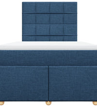 Boxspringbett mit Matratze Blau 120x190 cm Stoff