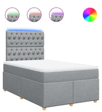 Boxspringbett mit Matratze Hellgrau 120x190 cm Stoff