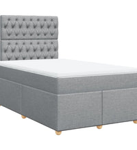 Boxspringbett mit Matratze Hellgrau 120x190 cm Stoff