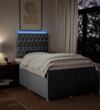 Boxspringbett mit Matratze Hellgrau 120x190 cm Stoff